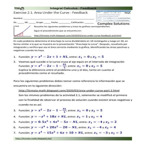 Exercise 2 1 - area under the curve 2020 - feedback