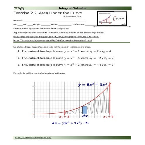 Exercise 2 2 - area under the curve 2020