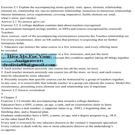 Entity Relationship (ER) Model Questions | PDF