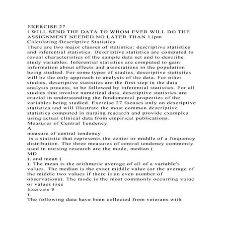 EXERCISE 27I WILL SEND THE DATA TO WHOM EVER WILL DO THE ASSIGNMEN.docx