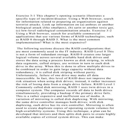 Exercise 3-1 This chapter’s opening scenario illustrates a specific .docx