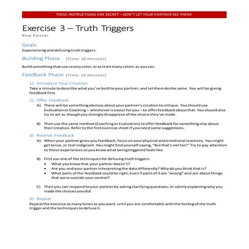 Exercise 3 (Blue) - Truth Triggers