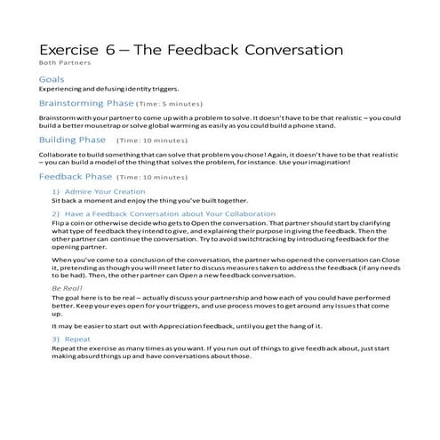 Exercise 6 - The Feedback Conversation
