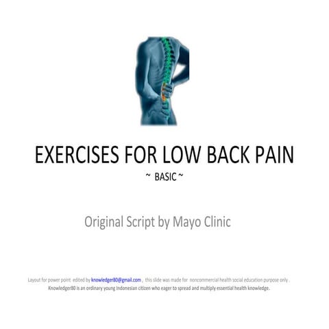 Exercise for low back pain mayo clinic - | PPT