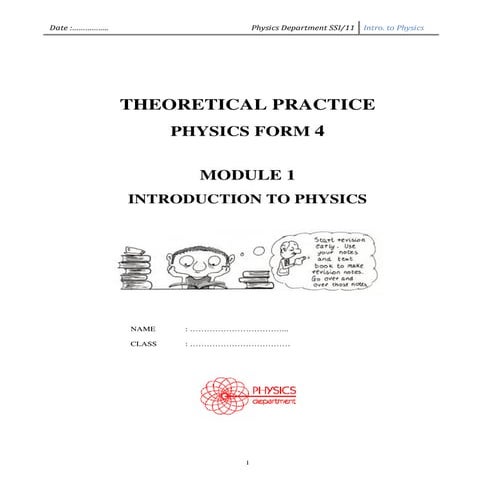 Exercise intro to physics
