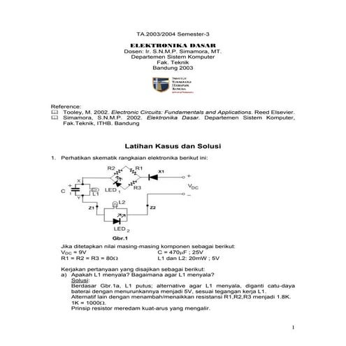Exercise on electronic circuit