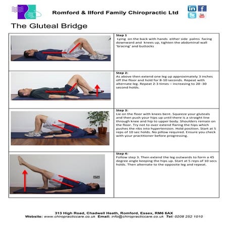 Exercises – core stability  the gluteal bridge