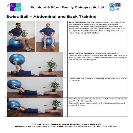 Exercises – core stability  the swiss ball abdominal and back training