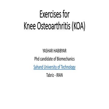 Exercises for Knee Osteoarthritis