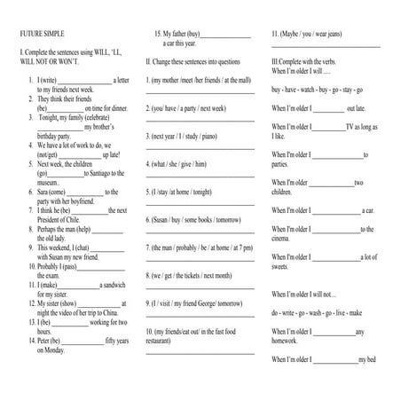 Exercises future-tense