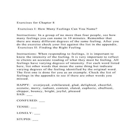 Exercises for Chapter 8 Exercises III Reflective ListeningRef.docx