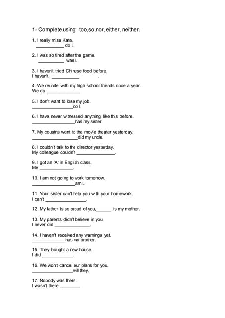 Too or enough esl grammar exercises worksheet (1) | PDF