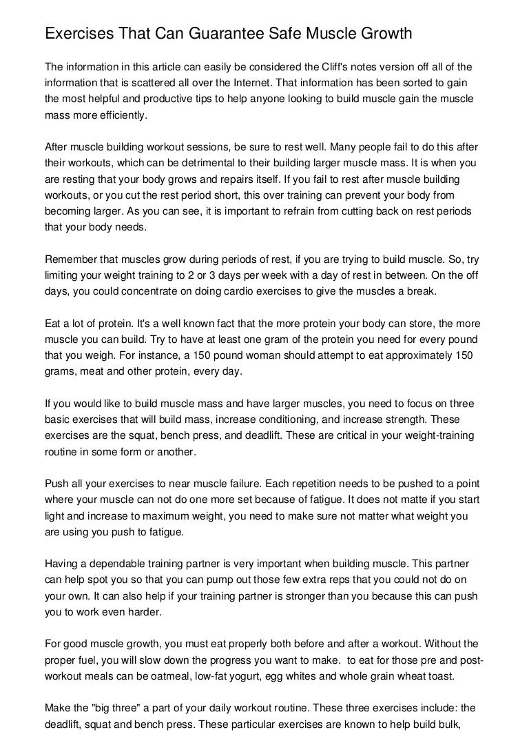 Exercises That Can Guarantee Safe Muscle Growth Exercises That Can Guarantee Safe Muscle Growth