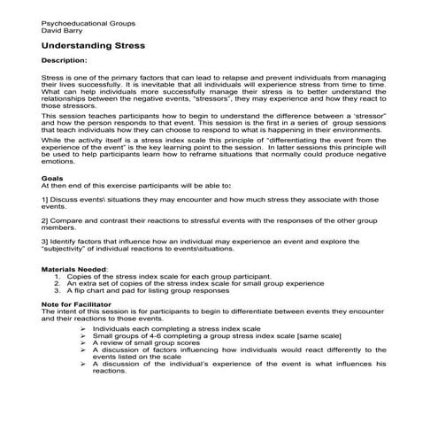 Session: Understanding Stress