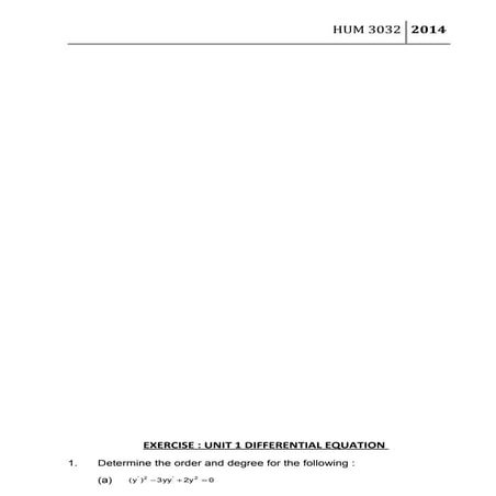 Exercise unit 1 hum3032