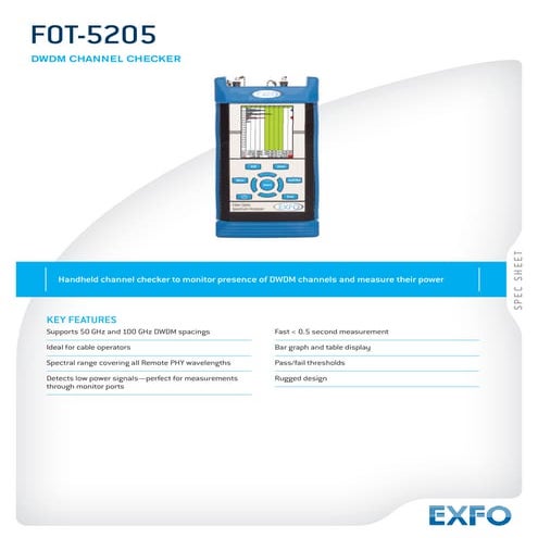 THE EXFO FOT-5205 DWDM channel checker 