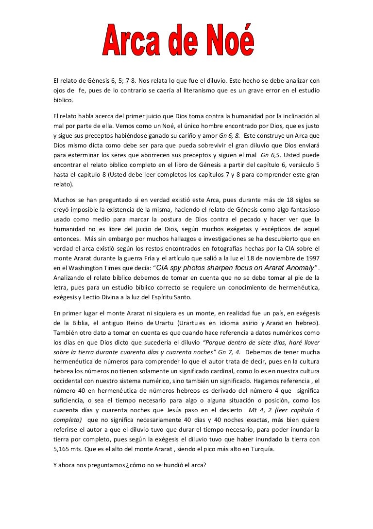 Exegesis Del Arca De Noe