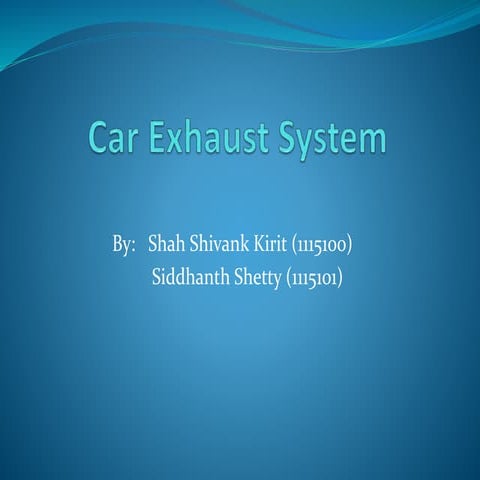 Exhaust system of Automobiles.