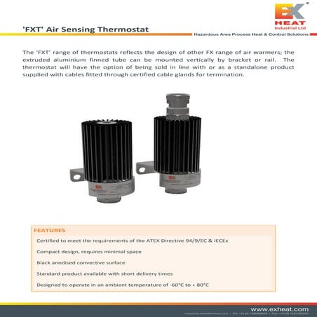 Exheat Hazardous Area Flameproof Thermostat & Transmitters Zone 1 & 2 ...