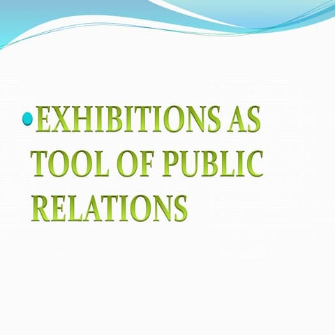 Exhibitions as a tool of public relations