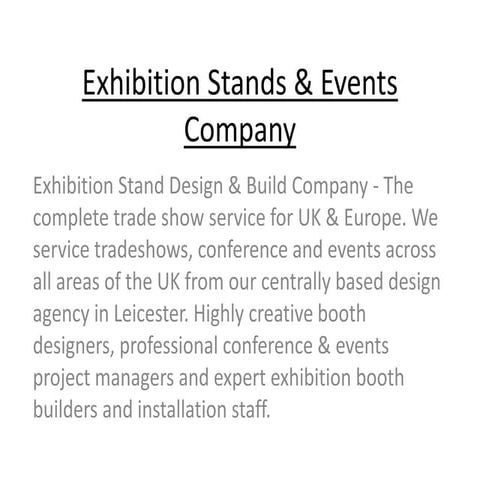 Designing Trending Stand For Your Exhibition | PPT | Business Expos ...