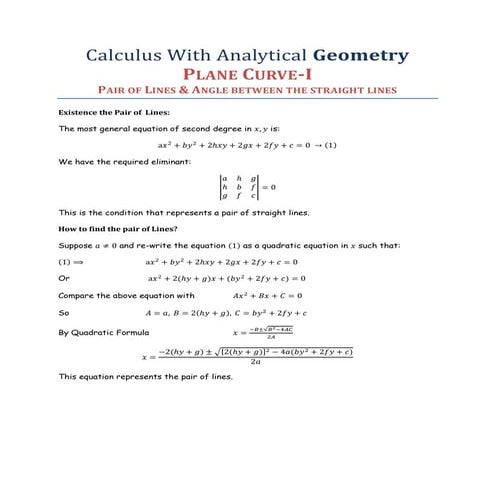 Existence the pair of lines1