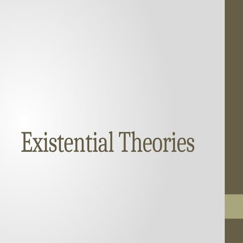 Existential Theory - Case Analysis and Intervention Plan | PPTX