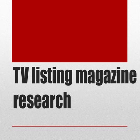 Existing magazine research