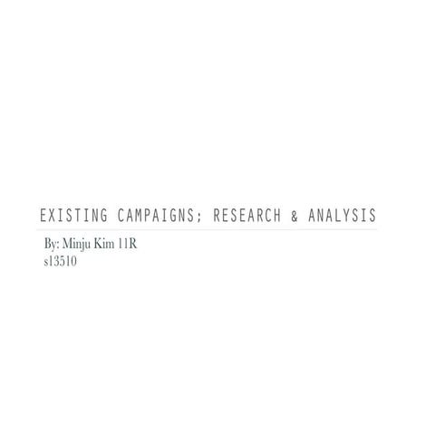 Preliminary Research - Analysing Promotional Campaigns 