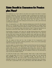 Exists Benefit in Guarantees for Pension plan Plans?