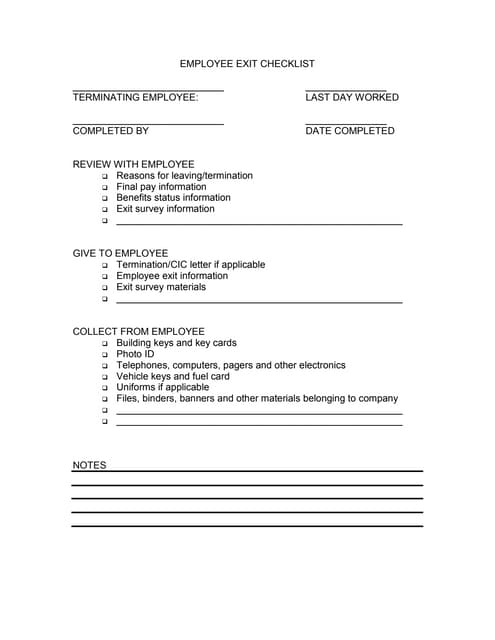 interview checklist