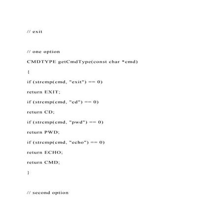 exit one optionCMDTYPE getCmdType(const char cmd).docx