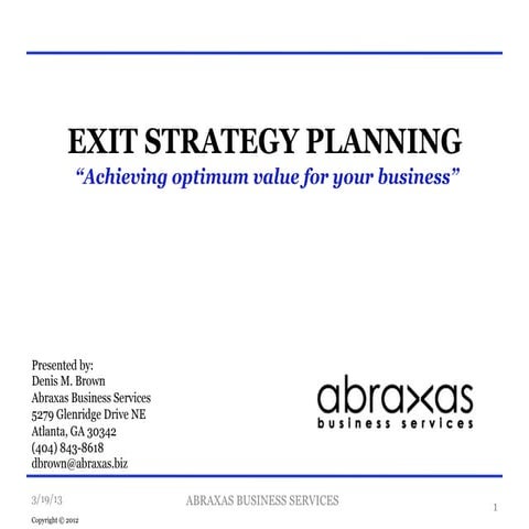 Exit strategy planning educational linkedin