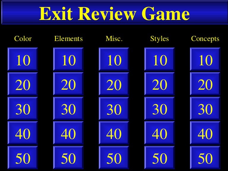 Exit test Review Game