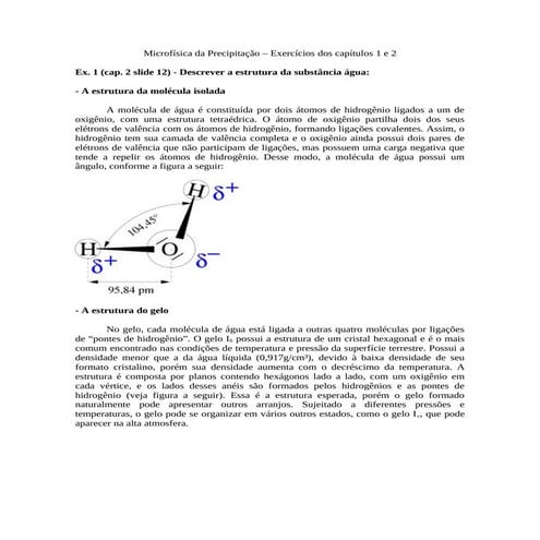 Exercícios resolvidos de Microfísica da Precipitação
