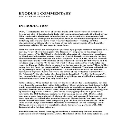 Exodus 1 commentary