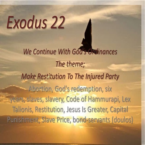 Exodus 22 24, israel’s boundary, how big a land grant, restitution ...