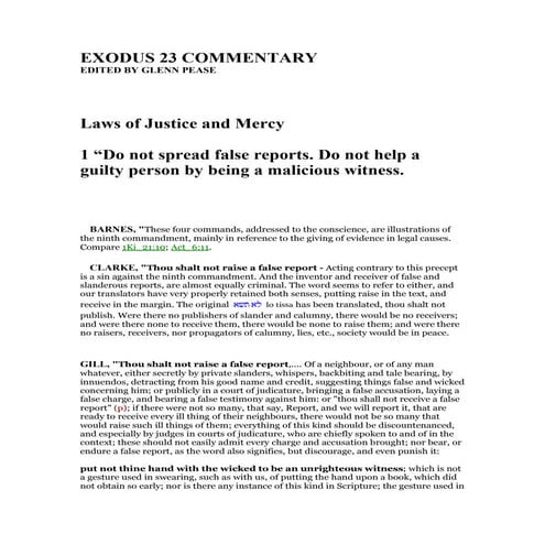 Exodus 23 Commentary Pdf