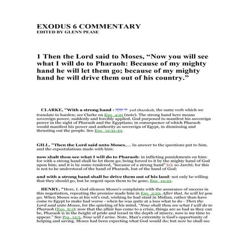 Exodus 6 commentary | PDF