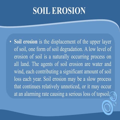 Exogenous disasters    soil erosion