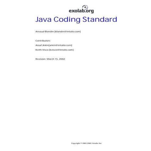 Standards For Java Coding | PDF