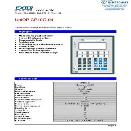 Exor cp10 g-04_specsheet