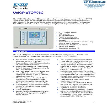 Exor e top06c_specsheet