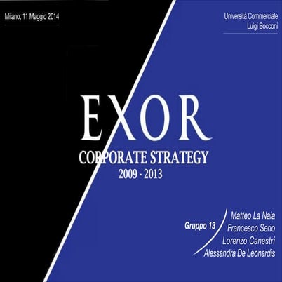 EXOR - Corporate Strategy - 2009-2013 | PDF
