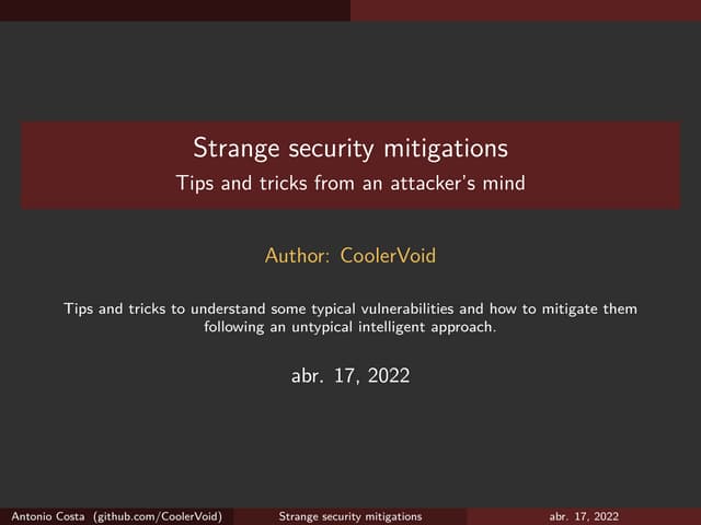 Strange security mitigations