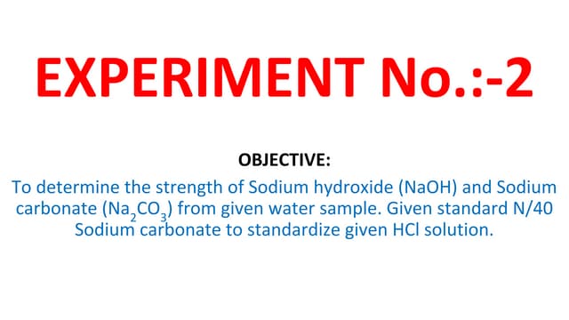 Sodium hydroxide preparation and standardization | PDF