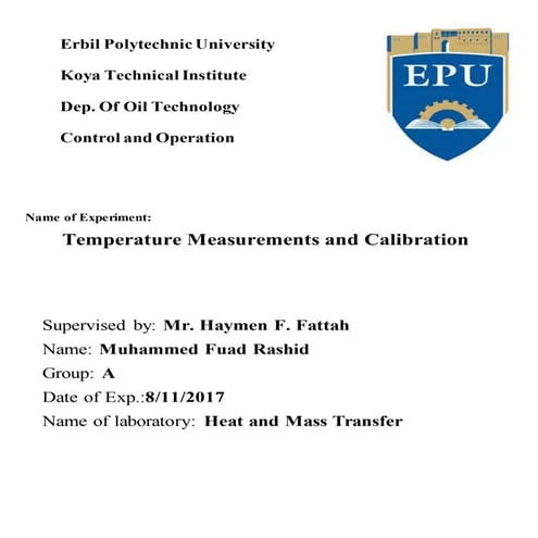 Temperature measurements and Calibration by heating