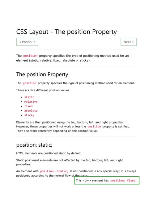 Css position property | PPT