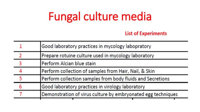 Preparation of fungal culture media 