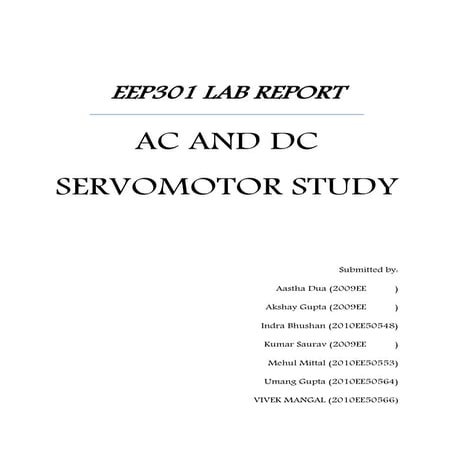 EEP301: AC and DC servo motor study